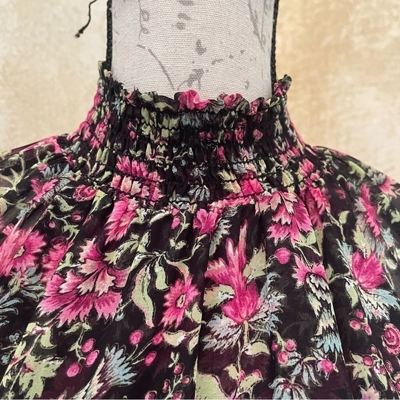 MISA Los Angeles Saint Floral Dress Belted Chiffon Mini Dress Small - Picture 9 of 17